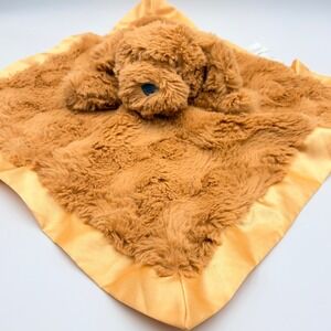 Cloud Island Puppy Dog Security Blanket Brown Satin Trim Lovey